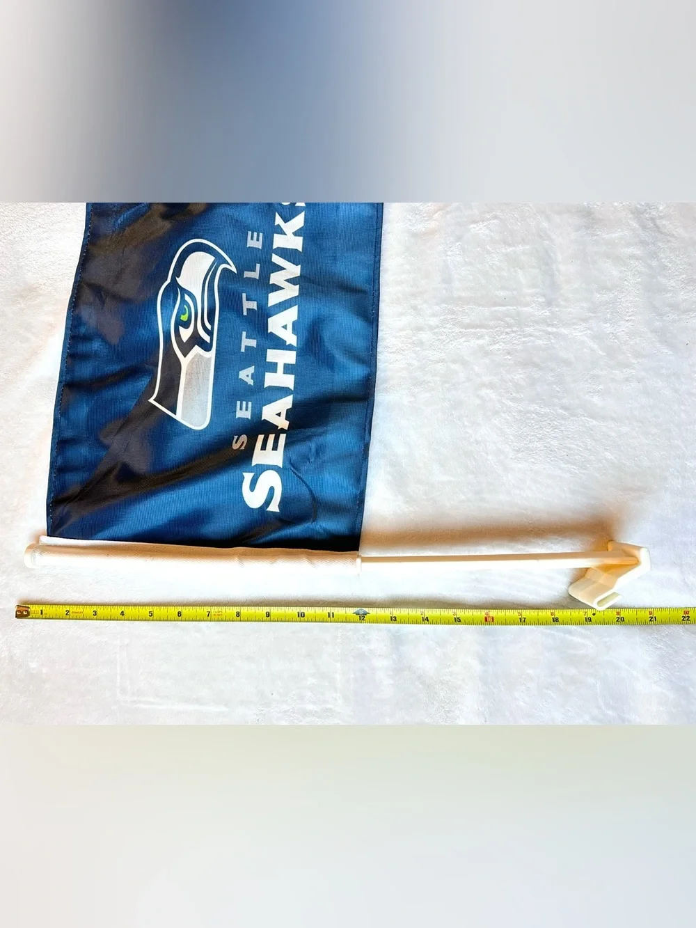 NFL SEATTLE SEAHAWKS Logo Car Flag • Fan Gear Football Memorabilia Decor Blue